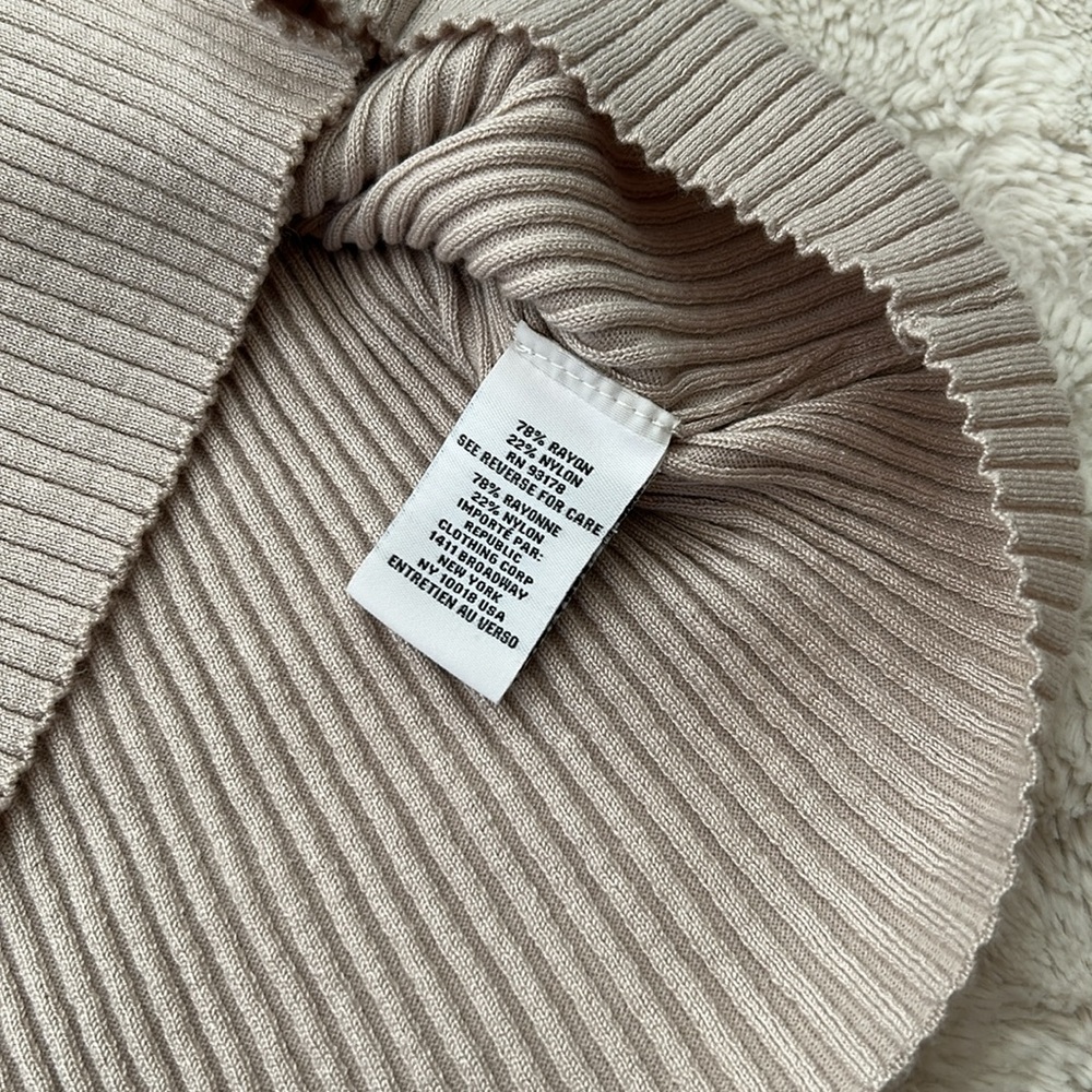 Magaschoni - Light Taupe Ribbed Crew Sleeveless Midi Dress - XL - Picture 6 of 7